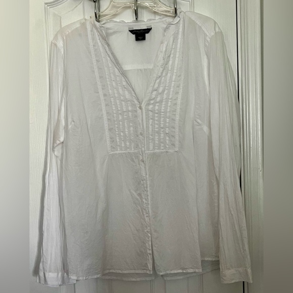 EDDIE BAUER WOMENS WHITE BLOUSE, size xl - Picture 1 of 3